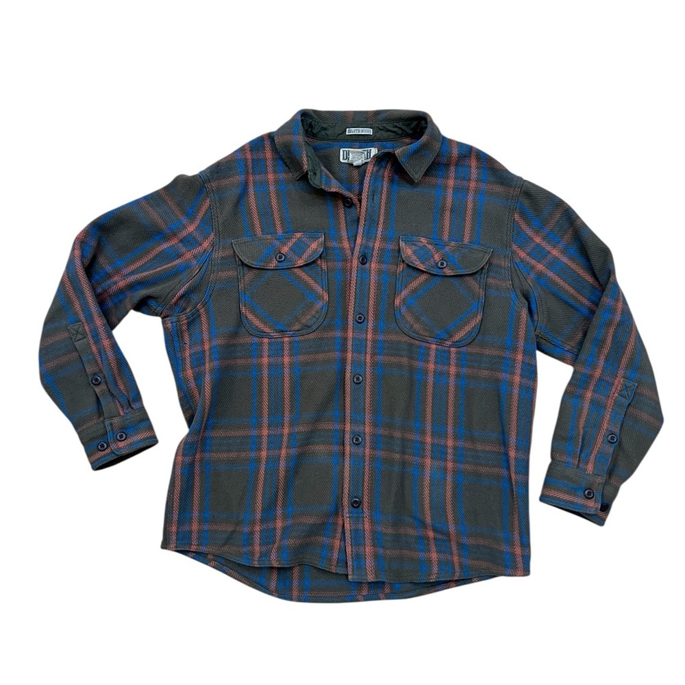Duluth Trading Plaid Untucked Woodsy Button‎ Down Long Sleeve Shirt Mens Large